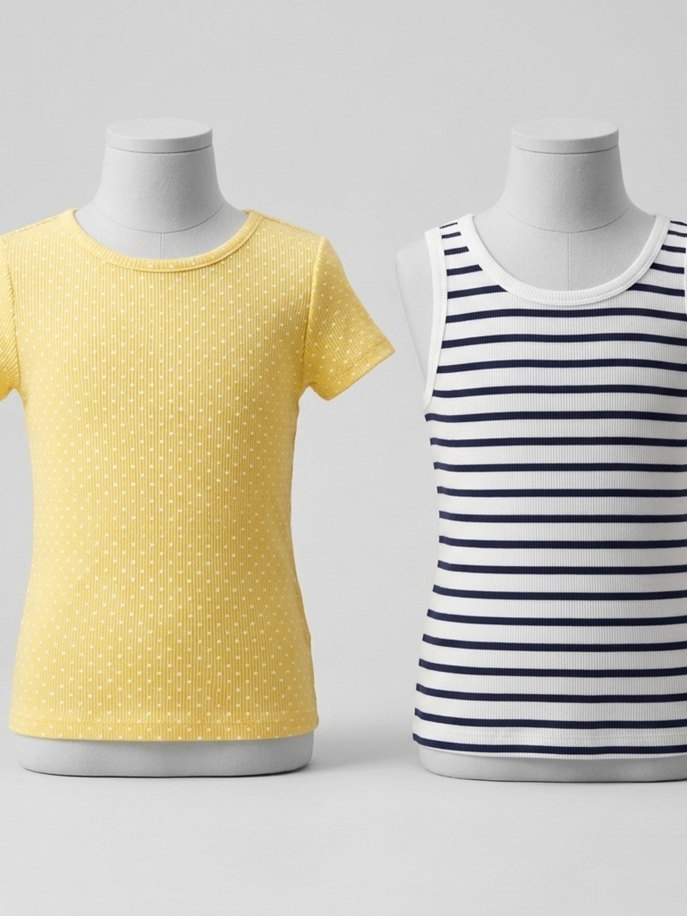 NWT 2 Pack GAP Yellow Shirt and Striped Kids Tank Top size Large 10/12